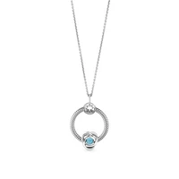 December Birthstone Eternity Circle O Pendant Set