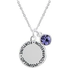 December Birthstone Necklace - Silver