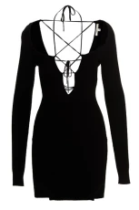 Deep neckline minidress Black Size