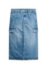 Denim Cargo Pocket Midi Skirt 26 Denim Cargo Pocket Midi Skirt 26