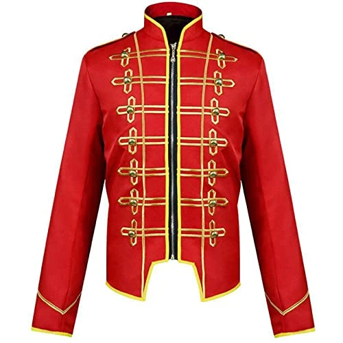 Denim jackets for men, jacket for men, vintage tailcoat, gothic costumes, yard fashion, uniforms, embroidered jacket suit, bomber jacket, men's winter sweaters & cardigans for men, gold, L