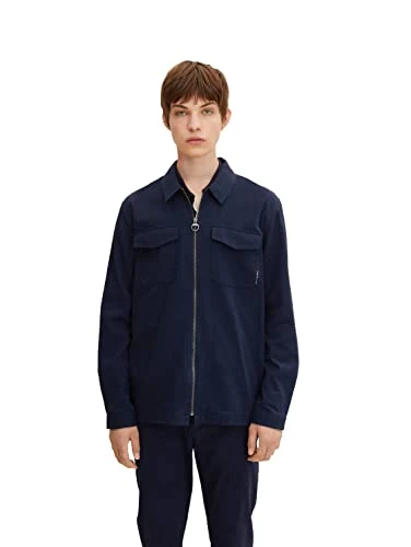 Denim Men's Overshirt with zip 1032377, 10668 - Sky Captain Blue, S