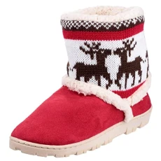 Denmark Girls Synthetic Material Slipper Boots Red - Medium