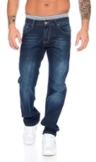 Designer RC-2102 W29-W44 Men's Straight Leg Jeans Trousers Clubwear - Blue - 29