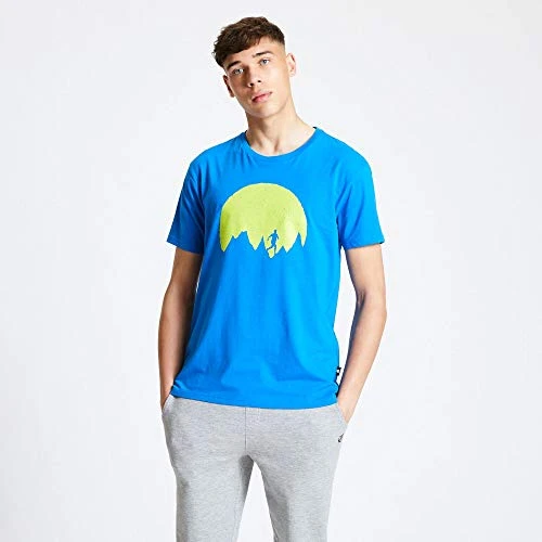 Determine' Cotton Graphic Print Casual Short Sleeve T-Shirt T-Shirts/Polos/Vests - Atheltic Blue, X-