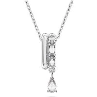 Dextera Mixed Cuts Rhodium Pendant Necklace - 38cm