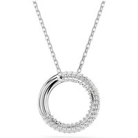 Dextera Rhodium Played White Pavé Crystal Necklace