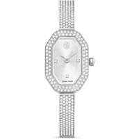 Dextera Silver Tone White Crystal Swiss Made Bangle Watch