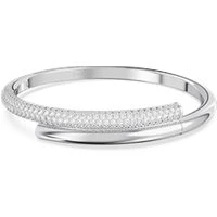 Dextera White Crystal Rhodium Bangle