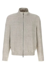 Diagonal bomber jacket Beige Size