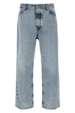 Diagonal cotton jeans Light Blue Size
