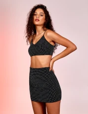 Diamante Strappy Crop Top BLACK/SILVER Diamante Strappy Crop Top BLACK/SILVER