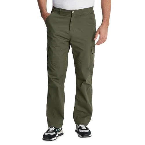 Dibden Men's Cargo Pants, Lightweight, in Supersoft Cotton with Reinforced Seams, Zip Fly with Brand