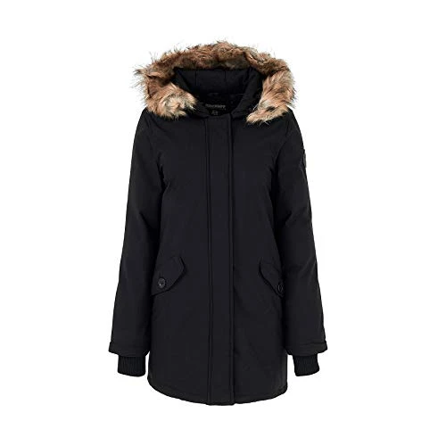 Dinasty Lady - Women's Autumn Winter Season Parka - Winter Coat Warm Hooded Fake Fur Long Sleeve Cas