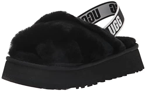 Disco Cross Slide Womens Slippers Sandals in Black - 7 UK