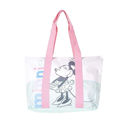Disney Beach Bag, Shoulder Bag for Sea, Leisure, Shopper, Minnie Mouse