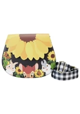 Disney Figure Bow Sunflower Strap Shoulder Bag, Black Disney Figure Bow Sunflower Strap Shoulder Bag, Black