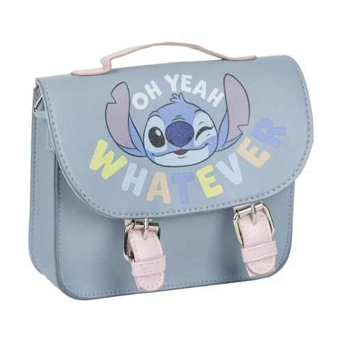 Disney Girls Walking Bag Shoulder Bag Satchel, Stitch, centimetri