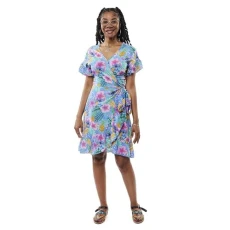 Disney Lilo and Stitch Tropical Wrap Ilana Dress XL Blue Disney Lilo and Stitch Tropical Wrap Ilana Dress XL Blue