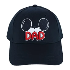Disney Men's Mickey Mouse Dad Baseball Cap, Black