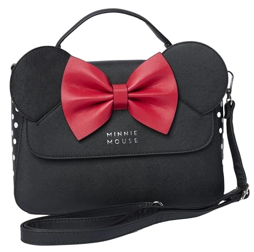 Disney Minnie Mouse Crossbody Bag with Ears and Bow, Polka Dots
