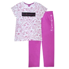 Disney Princess It's A Princess Thing Long Pyjamas Set, Womens, XS-4XL, White, Official Merchandise