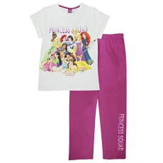 Disney Princess Princess Squad Long Pyjamas Set, Womens, XS-4XL, White, Official Merchandise