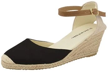 DLC131 Rana Ladies Closed Toe, Classic Espadrilles Wedge Heel (Black, Numeric_8) DLC131 Rana Ladies Closed Toe, Classic Espadrilles Wedge Heel (Black, Numeric_8)