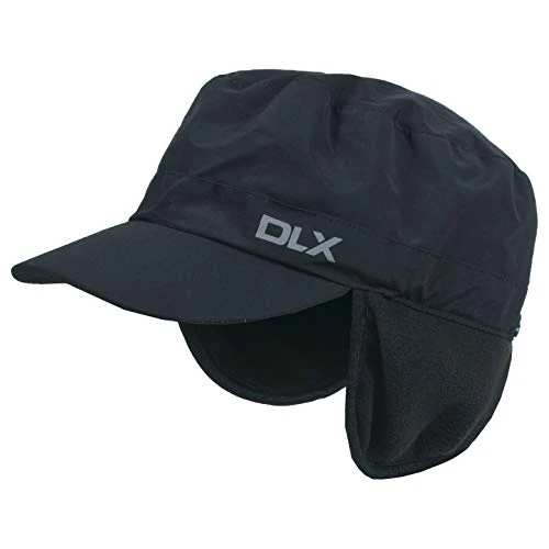 DLX Rupin, Black, S/M, Waterproof Hat with Ear Warmers Adult Unisex, Small / Medium, Black