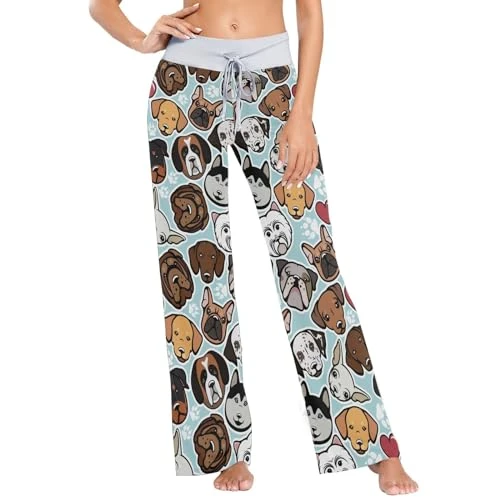 Dogs Womens Pyjama Bottoms Comfy Pajama Pjs Lounge Pants