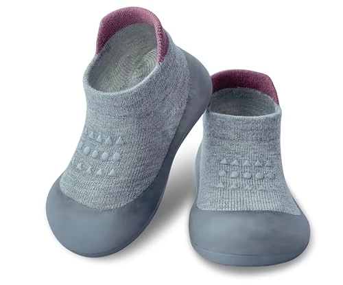 Dookeh Baby Sock Shoes (A3-Gray, 12-18 Months, EU Size 20-21, Factory Size_Printed on Shoes 22/23)