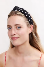 Dotty Printed Headband - Black / White