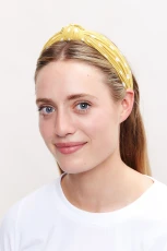 Dotty Printed Headband ustard - Yellow