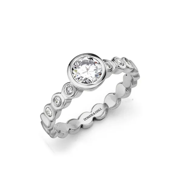 Dotty Round Diamond Solitaire Engagement Ring - 070ct