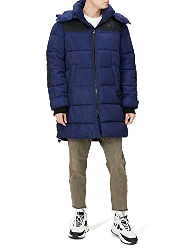 - Down Jacket - W-RUSSELL-LONG Men's Quilted Winter Jacket, blue, XL