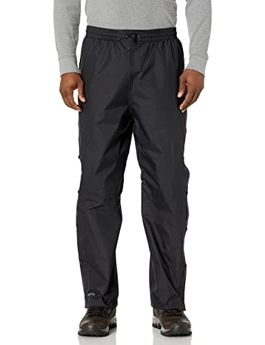 Downpour Mens Waterproof Overtrousers - Breathable Rain Pants, Ripstop Black XL