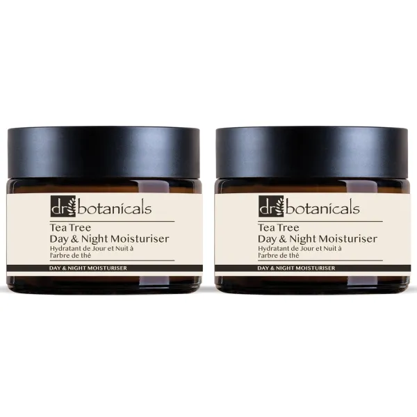 Dr Botanicals Eucalyptus & Tea Tree Day & Night Moisturiser 50ml x Duo Pack - White