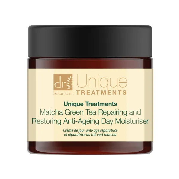 Dr Botanicals Unique Treatments Matcha Green Tea Repairing & Restoring Anti-Ageing Day Moisturiser 60ml - Transparent
