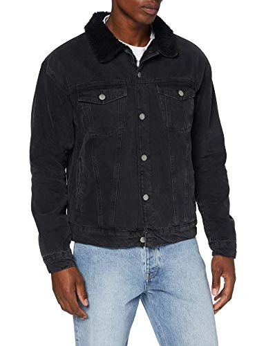 Dr Denim Men's Caleb Sherpa Jacket, Black, M