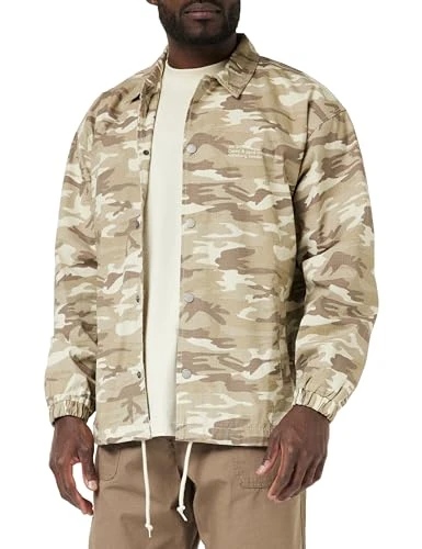 Dr Denim Men's Split Jackets, Taupe Camo Wordmark, M