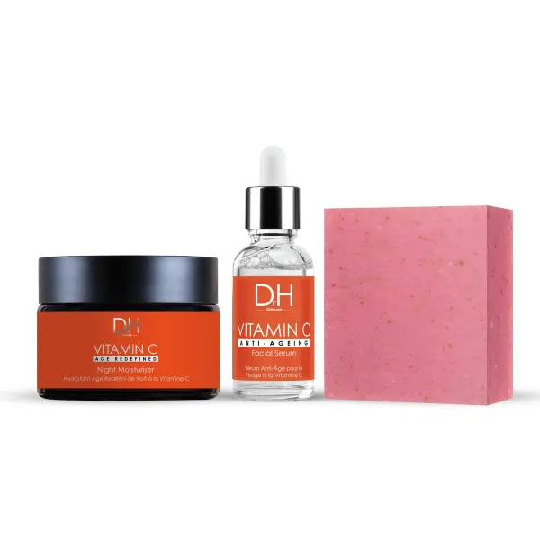 Dr H Vitamin C Anti-Ageing Night Skincare Womens Deluxe Gift Set - White