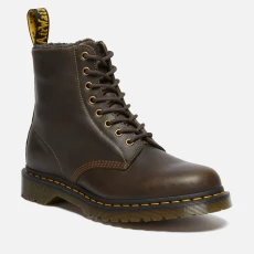 Dr Martens Mens 1460 Faux Fur ined Leather Boots - Green
