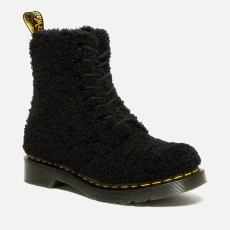 Dr Martens Womens 1460 Pascal Faux Shearling Ankle Boots - UK - Black