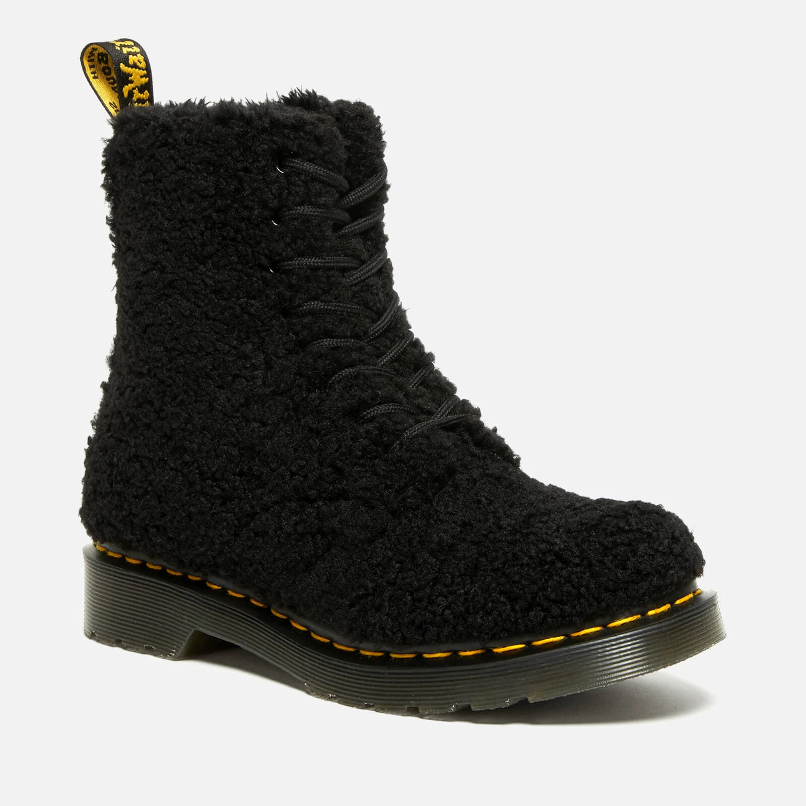 Dr Martens Womens 1460 Pascal Faux Shearling Ankle Boots - UK - Black