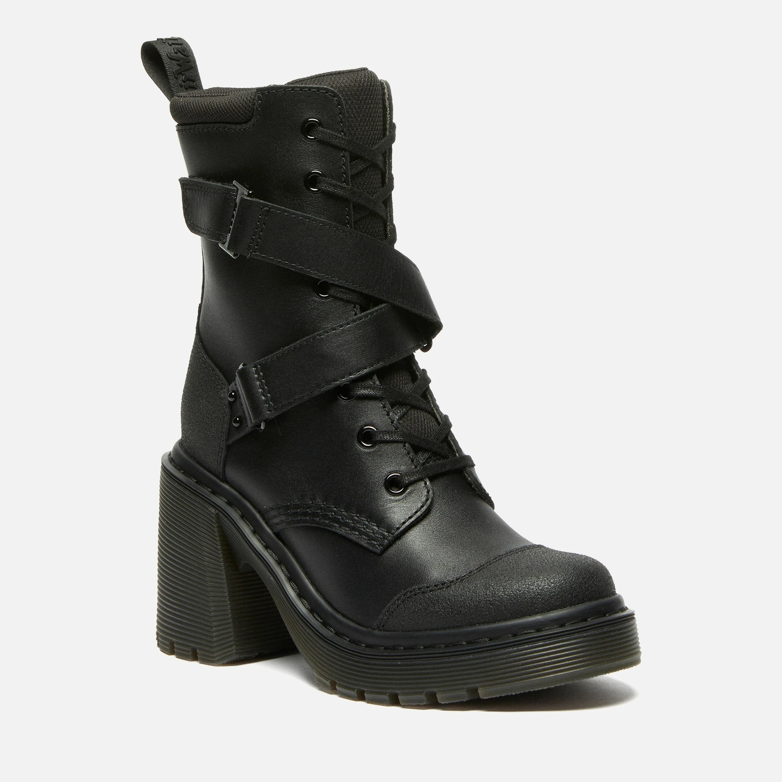 Dr Martens Womens Chesney Tech Eye Heeled Leather Boots - Black