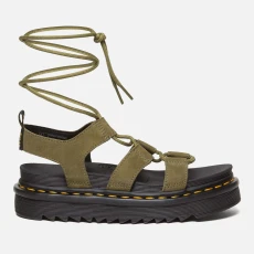 Dr Martens Womens Nartilla Suede Gladiator Sandals - UK - Green