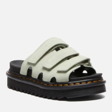 Dr Martens Womens Raine Suede Slide Sandals - Green