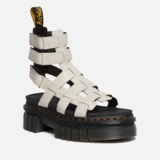 Dr Martens Womens Ricki Leather Gladiator Sandals - Grey
