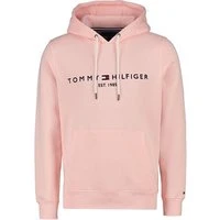 Drawstring Embroidery Logo Hoodie - Pink - L