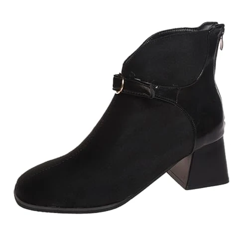 dress for same day delivery Women's Spring Autumn Winter Fashion Belt Buckle Temperament Mid Heel V Neck Fashionable Square winter boots for women uk ankle boots for women mens black shoes